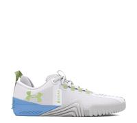Under Armour Sneaker Tribase Reign 6 Donna, Bianco/Blu Orizzonte/Verde Morph, 38.5 EU