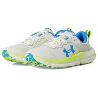 Under Armour Sneaker unisex Grade School Assert 10, (110) Summit White/High Vis Yellow/Blue Atlantis, 4 Big Kid