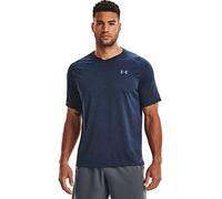Under Armour T-Shirt a Maniche Corte con Scollo a V Tech 2.0, Academy Blue (408)/Acciaio, L Uomo