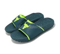 Under Armour U Rock 3 SL UA Blue Green Men Casual Sandal Slides 3026034-402