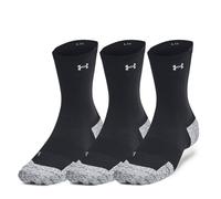 Under Armour Calze ArmourDry Run Cushion Mid-Crew Unisex - Confezione 3 paia Nero/Nero/Riflettente L