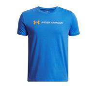 Under Armour UA B Logo Wordmark SS - Blu Atlantis / / MOD Gray - YXS, Blu Atlantide / / Grigio MOD, 122/128 cm
