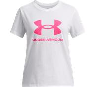 Under Armour Maglia Big Logo SS ragazza funzionale maniche corte rosa chiaro/bianco Taglia 176-188