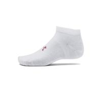 Under Armour UA Essential Low Cut, Confezione da 3 Pezzi, Bianco/Rosa elisir, SM Taglio Basso, Small/Medium Unisex-Adulto