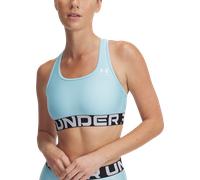 Under Armour Heatgear Branded Medium Support Sports Top Blu XS Donna