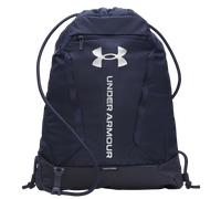 Under Armour UA Hustle Sackpack - Midnight Navy/Midnight Navy/Metallic Silver - OSFM, Blu navy (Midnight Navy) / Midnight Navy/Metallic Silver, taglia unica