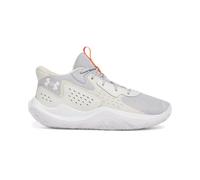 Under Armour UA Jet '23, Scarpa da Basket Unisex - Adulto, MOD Gray Ares Rosso Bianco, 45.5 EU