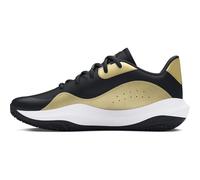 Under Armour UA Lockdown 7 Low, Scarpa da Basket Unisex-Adulto, Black/Metallic Gold/Black, 45 EU