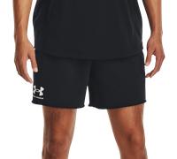 Under Armour Uomo Rival Terry 6" Short, Pantaloni Corti Allenamento, Palestra e Corsa Leggeri, Shorts Sportivi Versatili e Traspiranti con Tasche,Black/Onyx White,LG