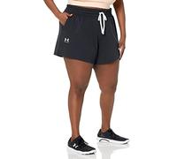 Under Armour Rival Terry Pantaloncino Attillato Donna-Nero in nero, Taglia: S