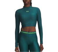 Under Armour Under Armour HeatGear Crop Mock Women LS Magliette a maniche lunghe M Verde