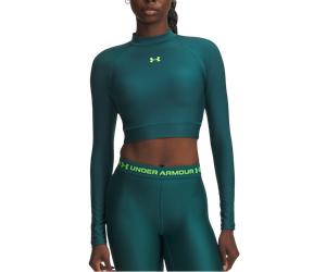 Under Armour Under Armour HeatGear Crop Mock Women LS Magliette a maniche lunghe M Verde