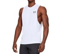 Under Armour Uomo Sportstyle Left Chest Cut-off Tee Senza Maniche, (100) Bianco/Nero, M