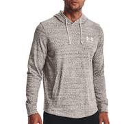 Under Armour Men's Rival Terry Long Crew Neck Hoodie, Onyx White (112)/Team Orange, Small