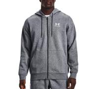Felpa con cappuccio Under Armour Icon Fleece Full-Zip da uomo Pitch Grigio Medium Heather / Bianco XS