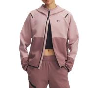 Maglia Under Armour Unstoppable Fleece Full-Zip da donna Tourmaline Rosa / Maroon Mist / Nero L