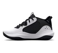 Under Armour Unisex Pre-School UA Lockdown 6 Basketball Shoes Court Performancence, 101 White Black Black, 35 EU