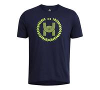 Under Armour Uomini Run Everywhere Wreath SS Tee Abbigliamento da Running Camicia da Corsa Midnight Navy 410/High Vis Yellow 731 - Blu Scuro M