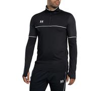 Under Armour Uomo Challenger Training Quarter Zip, Felpa Sportiva Resistente, Leggera e Traspirante, Maglia Manica Lunga con 1/4 Zip e Fori per i Pollici,Black/White,SM