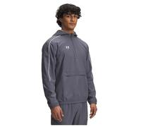 Under Armour Uomo Challenger Warmup Jacket, Giacca Sportiva Idrorepellente per Riscaldamento e Allenamento, Giacca Leggera Calcio Comoda e Traspirante con Mezza Zip,Castlerock/White,XL