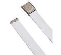 Under Armour Uomo Stretch Webbing Belt, Cintura uomo senza buchi resistente per sport e attività all'aria aperta, Cintura elastica da golf con fibbia regolabile,White/Halo Gray/Silver,OSFM