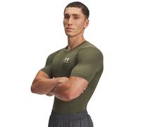 Under Armour Uomo HeatGear Armour Compression Short Sleeve, T-Shirt Sportiva a Compressione ad Asciugatura Rapida, Maglietta Manica Corta Elasticizzata e Confortevole,Marine OD Green/White,MD