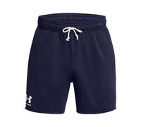 Under Armour Uomo Rival Terry 6" Short, Pantaloni Corti Allenamento, Palestra e Corsa Leggeri, Shorts Sportivi Versatili e Traspiranti con Tasche,Midnight Navy/Onyx White,XXL