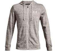 Under Armour Uomo Rival Terry Left Chest Full Zip, Felpa con Zip da Palestra Leggera, Comoda Felpa della Tuta Sportiva per Riscaldamento e Allenamento,Black/Onyx White,XXL