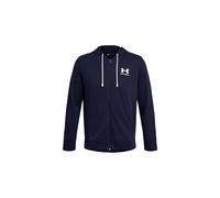 Under Armour Uomo Rival Terry Left Chest Full Zip, Felpa con Zip da Palestra Leggera, Comoda Felpa della Tuta Sportiva per Riscaldamento e Allenamento,Midnight Navy/Onyx White,XL