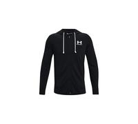 Under Armour Uomo Rival Terry Left Chest Full Zip, Felpa con Zip da Palestra Leggera, Comoda Felpa della Tuta Sportiva per Riscaldamento e Allenamento,Black/Onyx White,SM