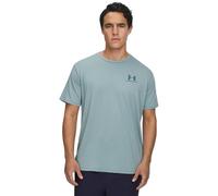 Under Armour Uomo Sportstyle Left Chest Short Sleeve, Maglietta Manica Corta con Logo Morbida e Confortevole, T-Shirt Sportiva Leggera e ad Asciugatura Rapida,Serpentine/Jasper Blue,SM