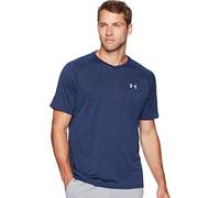 Under Armour T-Shirt a Maniche Corte con Scollo a V Tech 2.0, Academy Blue (408)/Acciaio, L Uomo