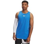 Under Armour Uomo Zone Tank, Canotta Basket Leggera e Traspirante con Giromanica Basso e Orlo Sagomato, Canottiera Sportiva per Palestra, Allenamento e Atletica,Blue Atlantis/White,LG