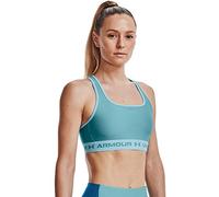 Under Armour Women's Crossback Mid Impact Sports Bra , Cloudless Sky (400)/Black , Small