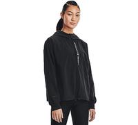 Under Armour Women's UA Woven Full-Zip Jacket, Warmup Tops Donna, Nero, L