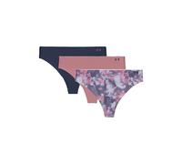 Under Armour Women's Underwear Pure Stretch No Show Thong Pant, 3 Pack Print/Solid