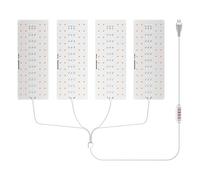 Under Cabinet LED Grow Full Spectrum | 3000K Warm & 620nm Red for Plants/Succulents/Orchids | Dimmable 10 Levels, 8H 12H 16H Timer, USB 5V Powered (4 Head)