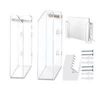 Under Desk Laptop Tray - Clear Universal Acrylic Holder, 19.5cm X 6cm X4.5cm Anti-Scratch Design, 2-Piece Set + Adhesive & Screw Fitment, Durable Synthetic Polymer - For Office & RV