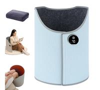 Under Desk Leg Warmer, Electric Under Desk Heater with Blanket, Folding Under Desk Foot Heater, Adjustable Portable Heated Pad for Office or Home (Blue)