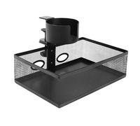 Under Desk Storage, 360° Rotatable Shelf, No-Drill Concealed Drawer, Built-In Drink Holder and Cable Slots, Desk Organizer, Ideal for Kitchen, Dorm, Studio, Closet, Bedroom, Classroom