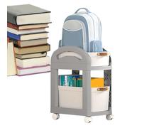 Under Desk Storage Cart, 2 Tier Rolling Trolley Cart with Wheels, Multi-Functional Textbook Storage Trolley for Office, Bedroom, Classroom, Compact Organization Solution for Home and Workspaces