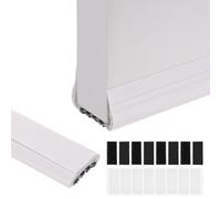 Under Door Draft Stopper, Door Draught Excluder Noise Blocker with Brush, White