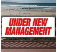 Under New Management Banner 368,5 g, non tessuto, vinile resistente su un lato con occhielli in metallo