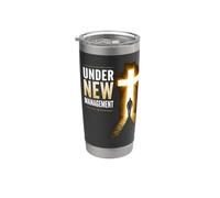 Under New Management - Christian Faith Graphic with Cross Bicchiere termico in acciaio inox doppia parete