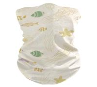 Under Ocean Animal Jellyfish Fish Light Colorful 26X30Cm Unisex Protezione del Viso Versatili Bandana per attività Estivo Campeggio