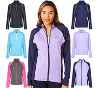 Under Par Maglione con collo con zip da donna Maglione Traspirante Traspirante Assorbimento dell'umidità Da Donna Golf Mid Layer Top, Upltop1683 - Blu Marino/Lavandra, 42 EU