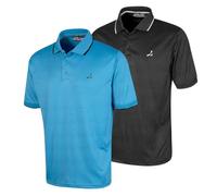Under Par Polo da Golf da Uomo in Maglia Waffle Elasticizzata, Traspirante e Protezione dai Raggi UV (Confezione da 2), Nero E Turchese, L