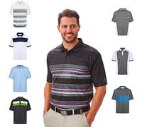 Under Par Polo da Uomo Golf PRO Quality, 1642-Nero/Mulberry/Grigio, S