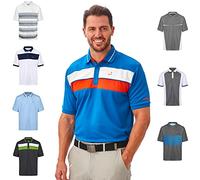 Under Par Polo da Uomo Golf PRO Quality, 1892-Blu Marittimo/Arancio/Bianco, S