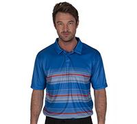 Under Par Uomo Polo di qualità Golf PRO Traspirante e Traspirante ad Asciugatura Rapida, 1642 - Blu Medio/Rosso, S